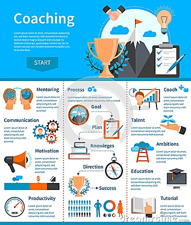 Mentoring Coaching Infographics Vector Illustration