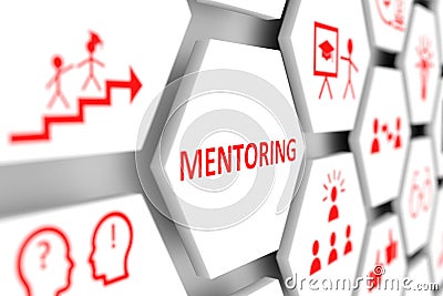 MENTORING concept Cartoon Illustration