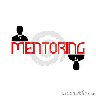 Mentoring flat icon isolated on white background Vector Illustration