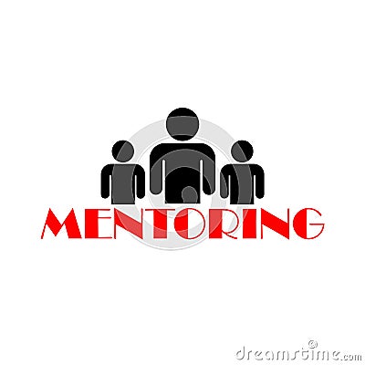 Mentoring flat icon isolated on white background Vector Illustration