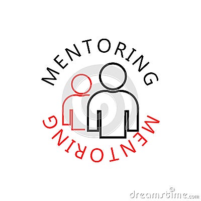 Mentoring flat icon isolated on white background Vector Illustration