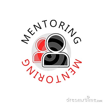 Mentoring flat icon isolated on white background Vector Illustration