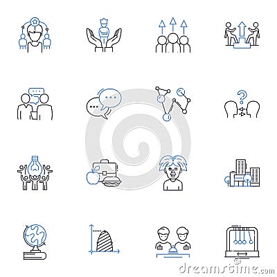 Mentoring relationships line icons collection. Guidance, Support, Mentorship, Apprenticeship, Encouragement, Leadership Vector Illustration