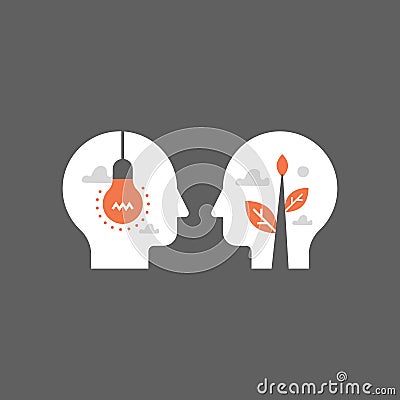 Empathy and communication, mentorship concept, negotiation and persuasion, common ground, emotional intelligence Vector Illustration