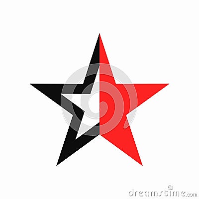 Star half red half black Stock Photo