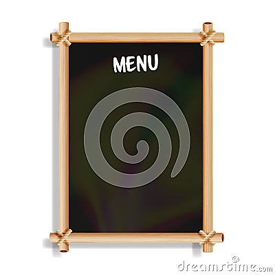 Menu Board. Cafe Or Restaurant Menu Bulletin Black Board. Isolated On White Background. Realistic Black Signboard Chalkboard With Vector Illustration