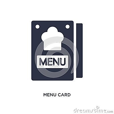 menu card icon on white background. Simple element illustration from bistro and restaurant concept Vector Illustration