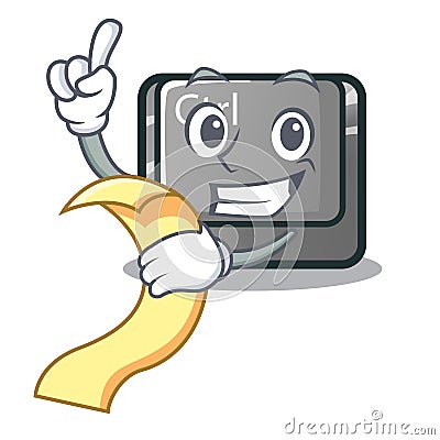 With menu character ctrl button attached on computer Vector Illustration