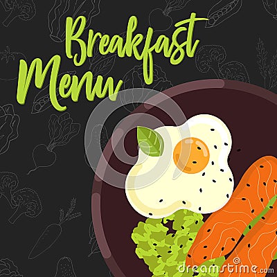 Menu concept for restaurant and cafe. Vector Illustration Stock Photo