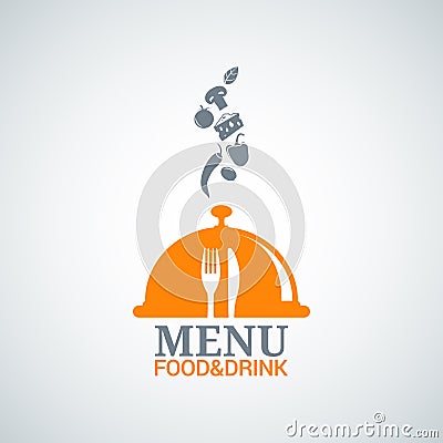 Menu design food drink dishes background Vector Illustration