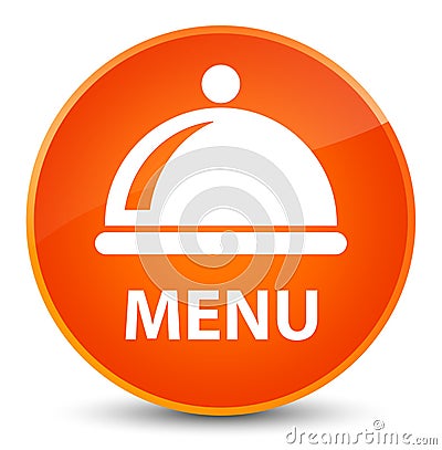 Menu (food dish icon) elegant orange round button Cartoon Illustration