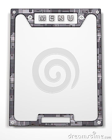 Frame. Menu. Form. Banner. 3D rendering of the menu frame Stock Photo