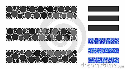 Menu items Mosaic Icon of Round Dots Vector Illustration