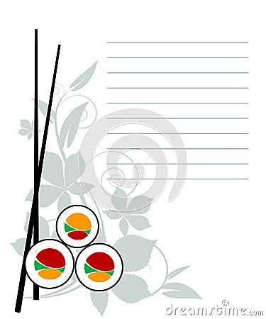 Menu Japanese restaurant Vector Illustration