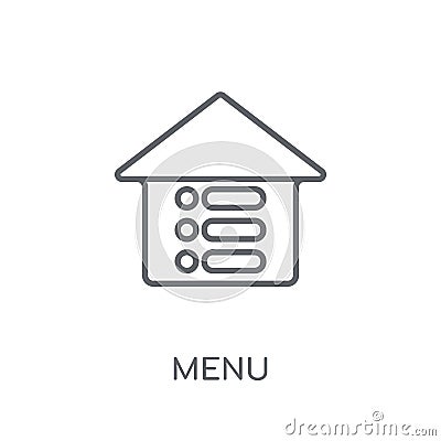 Menu linear icon. Modern outline Menu logo concept on white back Vector Illustration