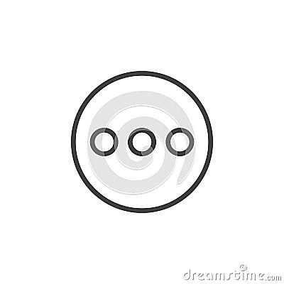 Menu, more circular line icon. Round simple sign. Vector Illustration