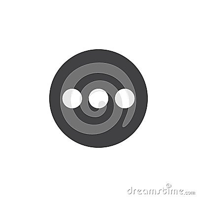 Menu, more flat icon. Round simple button, circular vector sign. Vector Illustration