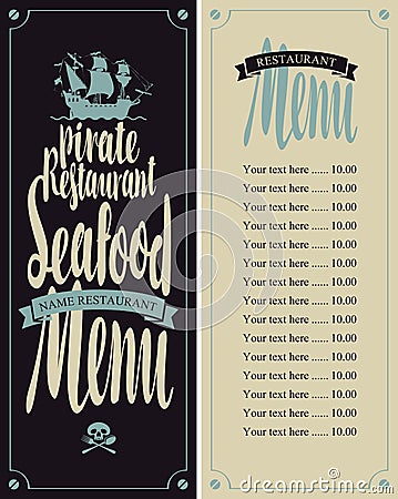 Menu pirate restaurants Vector Illustration