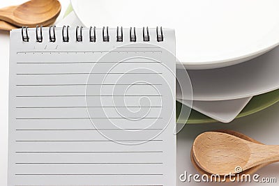 Menu or recipe note paper Stock Photo