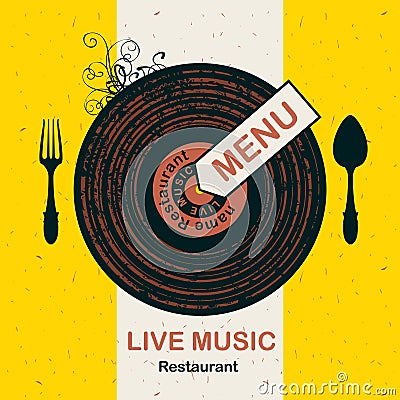 Menu restaurant with live music Vector Illustration