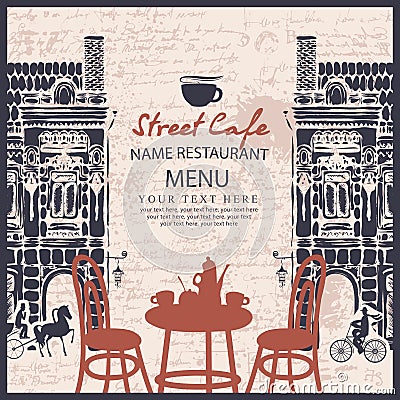 Menu for sidewalk street cafe Vector Illustration