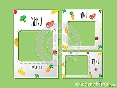 Banner food template Vegetables design art work. Vector Illustration