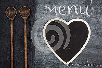 Menu title written with chalk Stock Photo