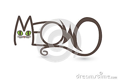 Meow Cat Text Art Stock Photo