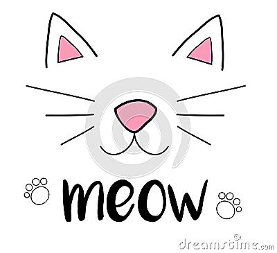 Meow cat Vector Illustration