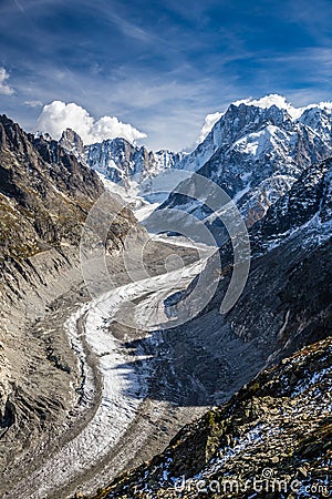 Mer De Glace Glacier-Mont Blanc Massif,France Stock Photo