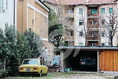 Merano, Italy - 03 20 2013: view of the streets of Merano, Italian Alpen cityscape Editorial Stock Photo