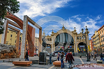Mercado Central is the most famous market in Saragossa, Spain Editorial Stock Photo