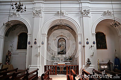 Mercato San Severino - Cappelle di destra nella Chiesa di Sant`Anna Editorial Stock Photo