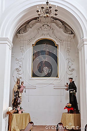 Mercato San Severino - Dipinto settecentesco della Madonna della Cintola opera di Paolo De Maio Editorial Stock Photo