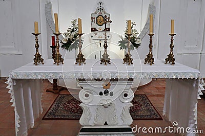Mercato San Severino - Particolare dell`altare della Chiesa di Sant`Anna Stock Photo