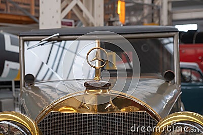 Mercedec Benz Star on Classic Vehicle Editorial Stock Photo