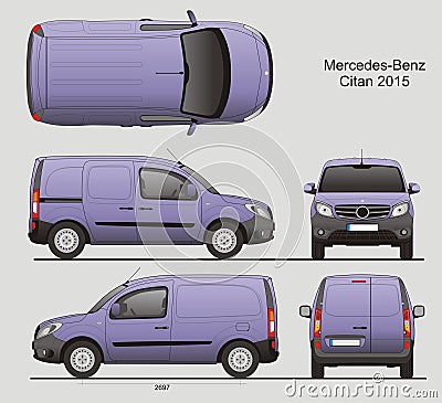 Mercedes-Benz Citan Medium Cargo Van 2015 Editorial Stock Photo