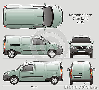 Mercedes-Benz Citan Long Cargo Van 2015 Editorial Stock Photo