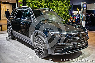Mercedes-Benz EQA 350 4MATIC electric SUV car showcased at the IAA Mobility 2021 motor show in Munich, Germany - September 6, 2021 Editorial Stock Photo