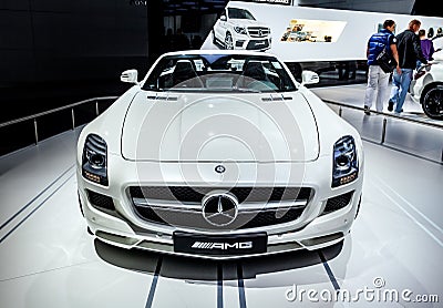 Mercedes-Benz at the exhibition closeup Editorial Stock Photo