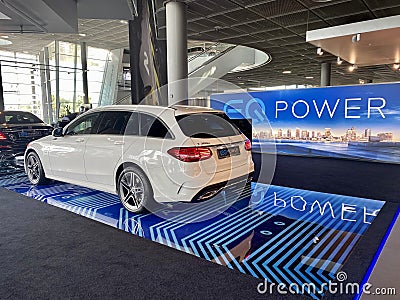 The Mercedes-Benz hybrid car C300e with electric and combustion engine as part of the EQ Power line is presented in the Editorial Stock Photo