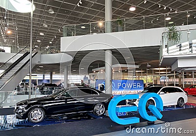 The Mercedes-Benz hybrid car E300e with electric and combustion engine as part of the EQ Power line is presented in the Editorial Stock Photo