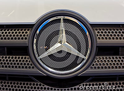 Mercedes Benz logo and modern badge Editorial Stock Photo