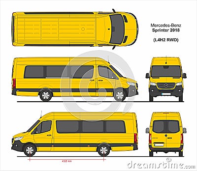 Mercedes Sprinter Passenger Van L4H2 RWD 2018 Editorial Stock Photo