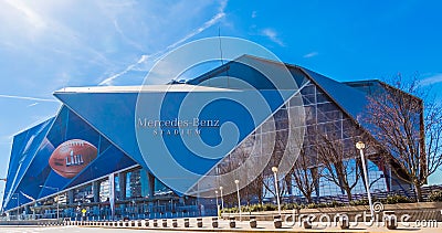 Mercedes-Benz Stadium Ready for Super Bowl Editorial Stock Photo