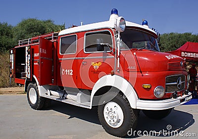 Mercedes Benz Vintage Fire Brigade car Editorial Stock Photo