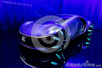 Mercedes-Benz Vision AVTR intuitive smart concept car, reading your mind while driving, showcased at the IAA Mobility 2021 motor Editorial Stock Photo