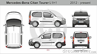 Mercedes Citan Tourer Passenger Van L1H1 2012-present Editorial Stock Photo