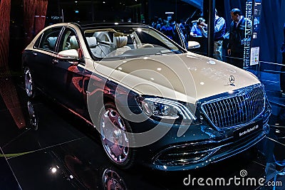 Mercedes Maybach S 650 luxury car at the 89th Geneva International Motor Show. Geneva, Switzerland - March 5, 2019 Editorial Stock Photo