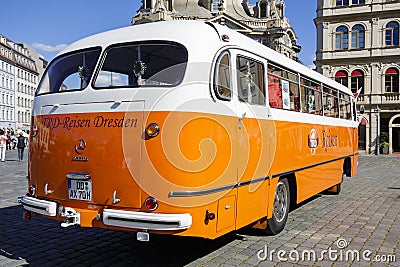 Mercedes model O321H parked in Dresden Editorial Stock Photo